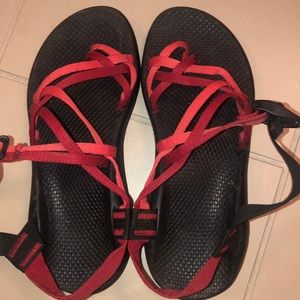 Chaco Shoes - Chacos Sandals- red pink straps Chaco Shoes - Chacos Sandals- red pink straps